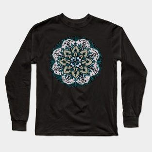 Blue Mandala Long Sleeve T-Shirt